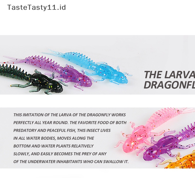 Tastetasty Soft Lures Umpan Plastik Lembut Larva 6cm/5cm Floag Renang Air Tawar Silikon Umpan Lembut Cacing Untuk Memancing.