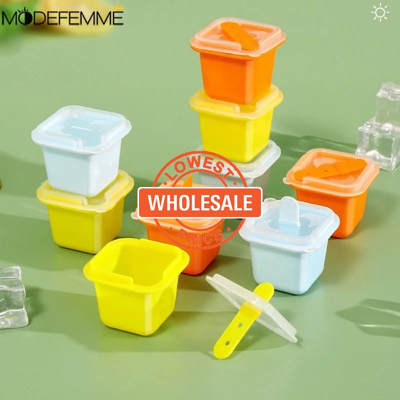 [Harga Grosir] [Unggulan] Kotak Pembeku Es Loli Buah Mudah-Demoulding Icy Cube Mold Stackable Jelly Yogurt Mold Cup Fast Comfortable Ice Making Tray Untuk Rumah Bar Cafe