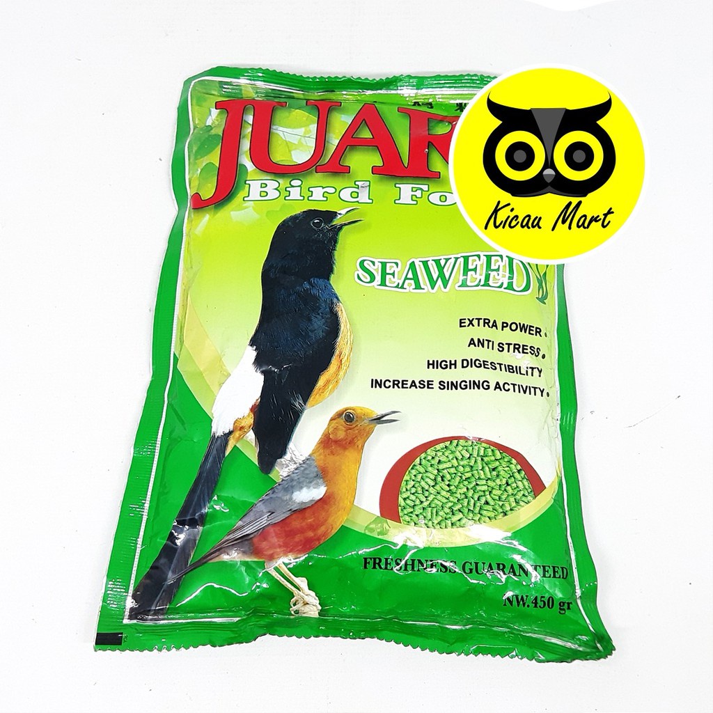 PAKAN MAKANAN HARIAN BURUNG MURAI KACER ANIS CUCAK VOER PUR SEAWEED RUMPUT LAUT JUARA JAPFA PJBFSJF