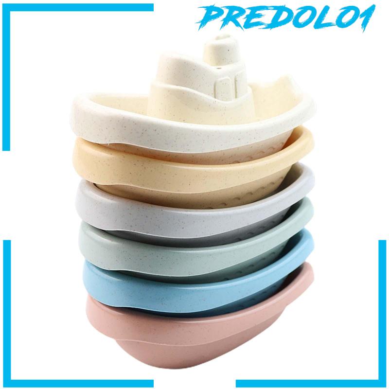 [Predolo1] 6pcs Mainan Susun Boat Shower Stacker Game Stackable Bathtime Untuk Anak