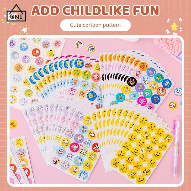 COD❤️Cartoon Reward Stickers Animals Praise Label Stationery Sticker Mother Teacher Award Classic Toys School Supplies Kids Photo Album Decor-A.one