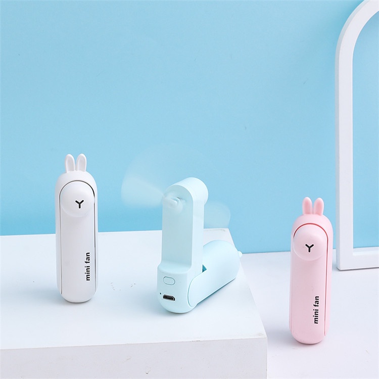Kipas Angin Lipat Kartun, Aksesori Keren Musim Panas, Kipas Gantungan Kunci Portabel, Pengisian Daya Usb, Kipas Senter Mini, Beruang Lucu