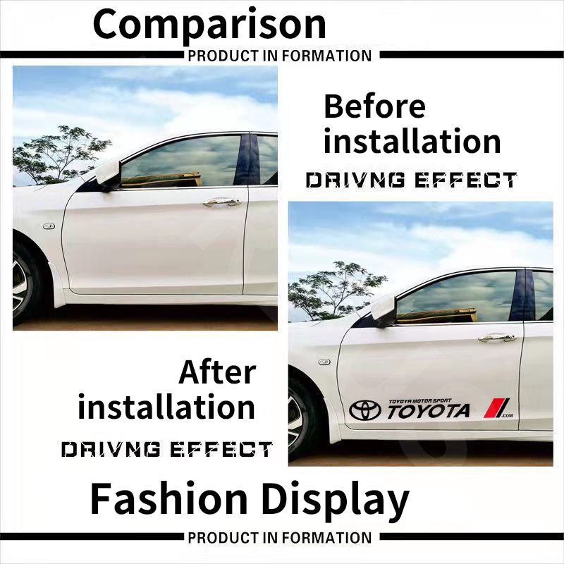 Auto Door Side Body Decor Decals Anti Gores Penutup Lecet Untuk Toyota Agya Razie Syar'I Avanza Veloz Rush Kijiang Innova Yaris Corolla Cross bZ4X RAV4 Vios Fortuner CHR Camry