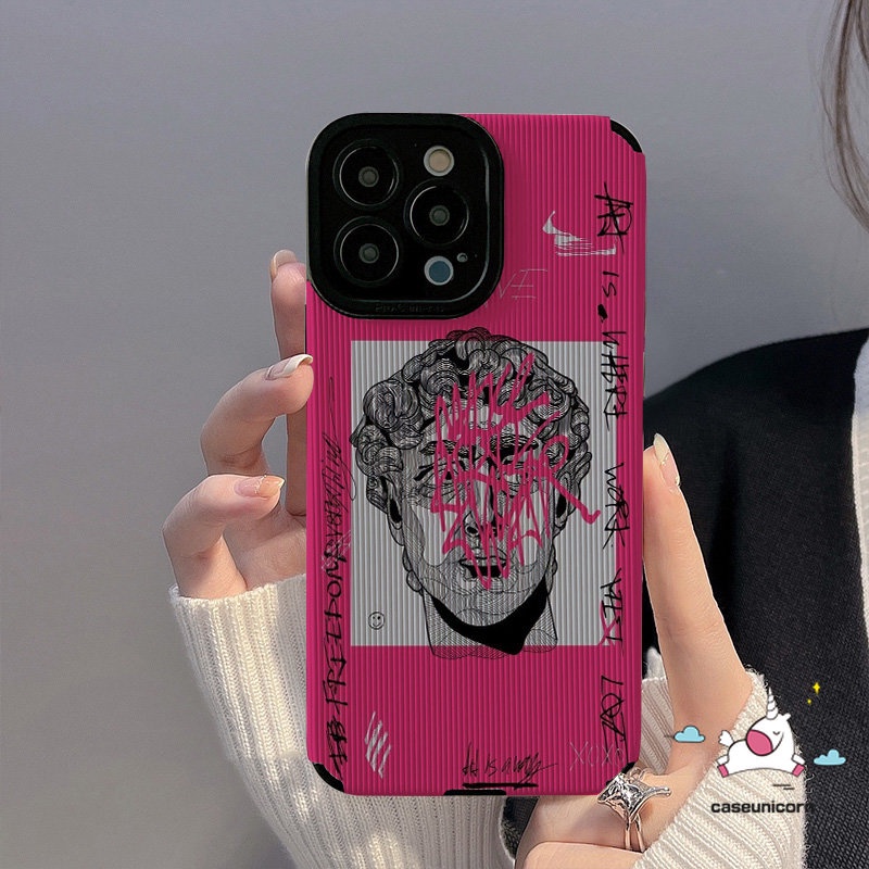 IPHONE Shockproof Case Kompatibel Untuk Iphone11 14 12 13 Pro MAX XR 78 Plus X XS MAX INS Art Graffiti Great Aesthetic David Statue Silikon Lembut Tekstur Kulit Mewah Phone Cover