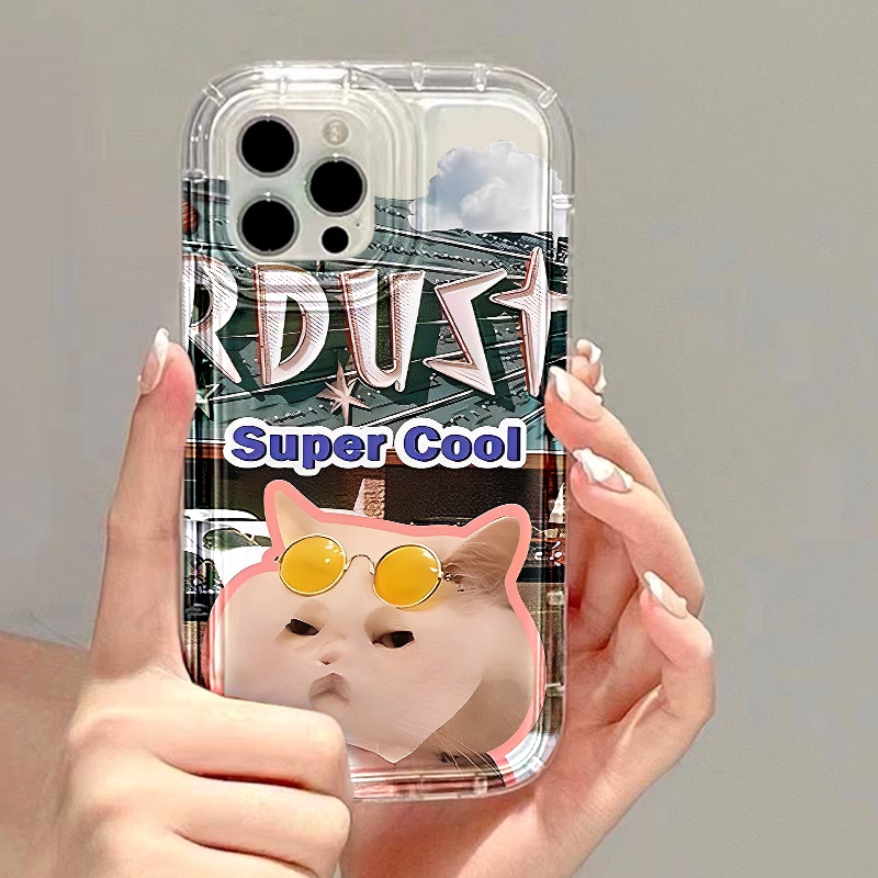 IPHONE Fun Mask Dog Cat Phone Case Kompatibel Untuk Iphone7Plus8Plus6Plus11 14 13 12 Pro MAX XR X XS MAX SE Airbag Shockproof Cover