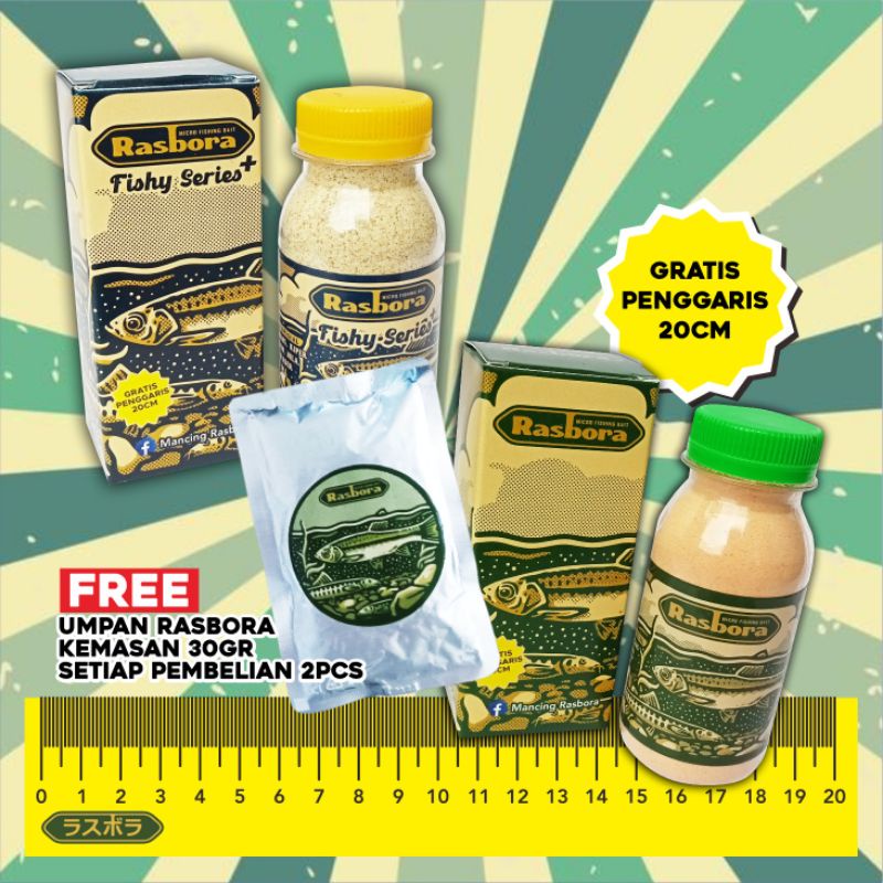 Umpan RASBORA wangi dan fishy series kemasan 70 gr bonus penggaris