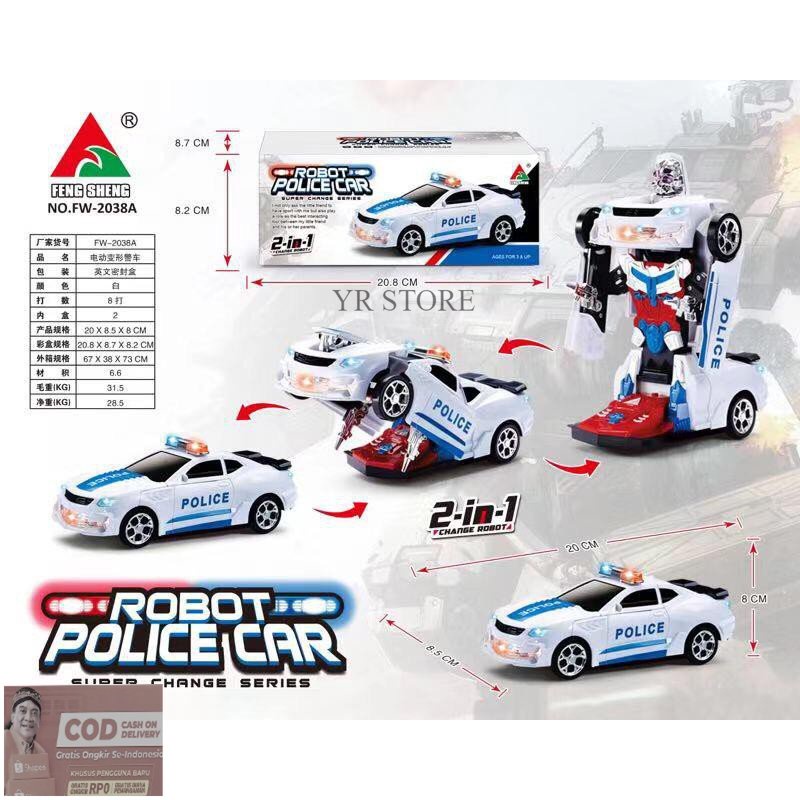 TERMURAH ROBOT TRANSFORM POLISI MOBIL BERUBAH JADI ROBOT - ROBOT POLICE CAR
