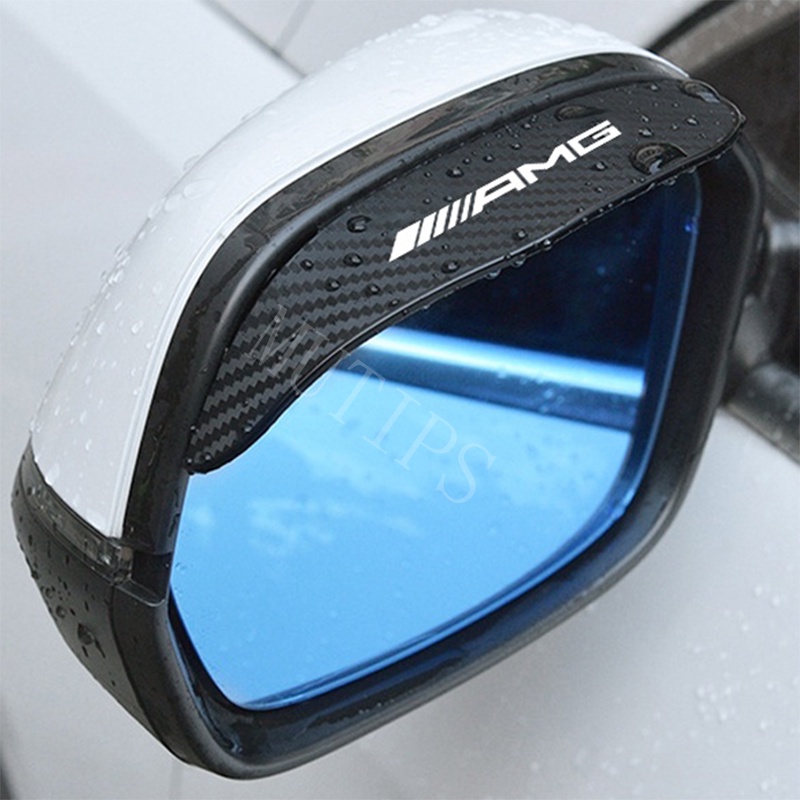 Mercedes Benz 2Pcs Kaca Spion Mobil Serat Karbon Visor Hujan Alis Pelindung Cover Stiker Untuk W207 W211 W205 W212 W204 W220 W206 W124 W213 W218 EQE EQC W222