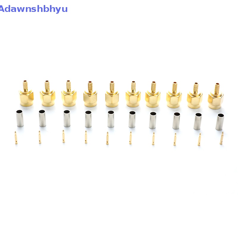 Adhyu 10Pcs SMA Male Plug crimp Untuk RG174 RG316 RG178 RG179 LMR100 Kabel RF Konektor ID