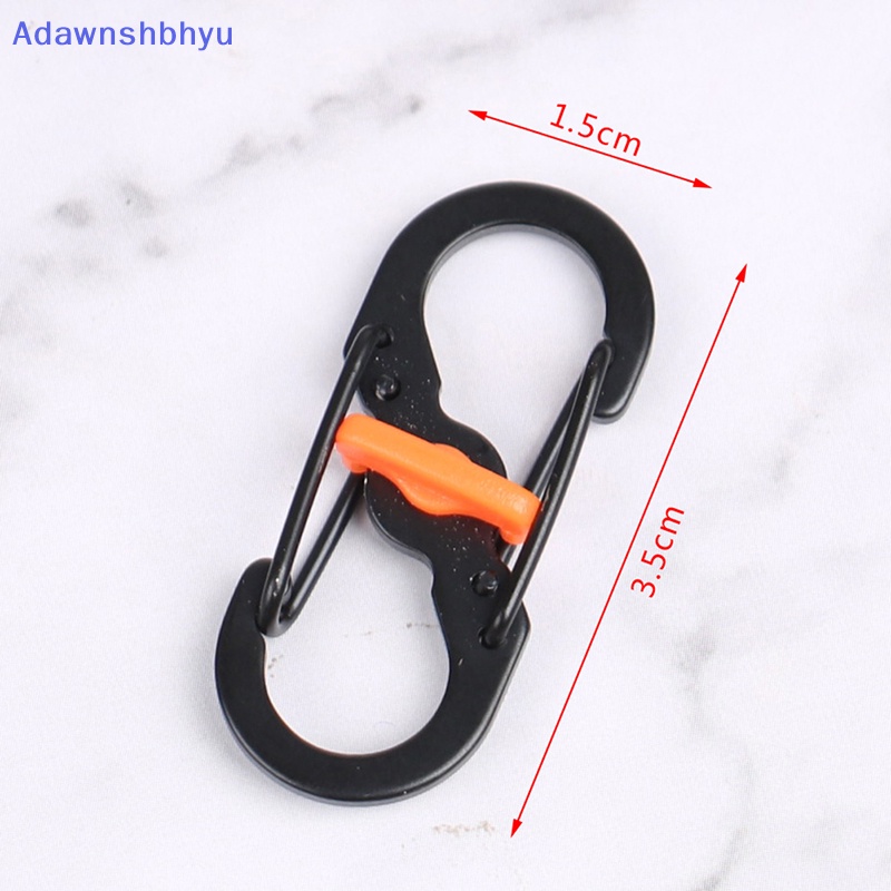 Adhyu Carabiner Tipe S Stainless Steel Dengan Kunci Mini Gantungan Kunci Kait Anti-Pencuri Outdoor Camping Ransel Gesper Key-Lock Tools ID