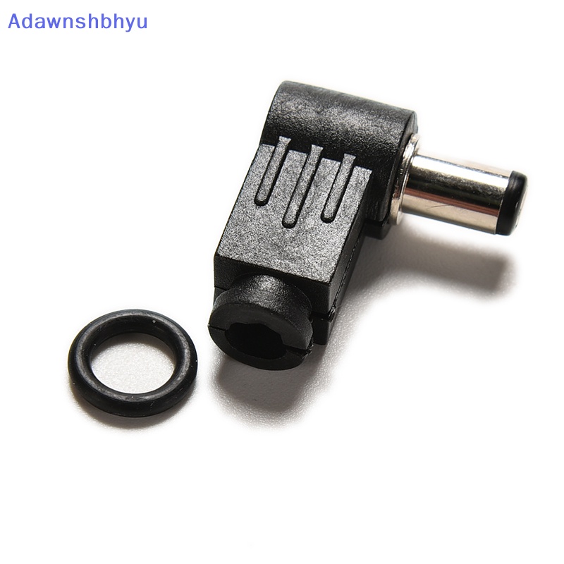 Adhyu 10pcs Sudut Kanan 2.1x5.5mm 2.1mm DC Power Male Plug Solder Konektor Hitam ID