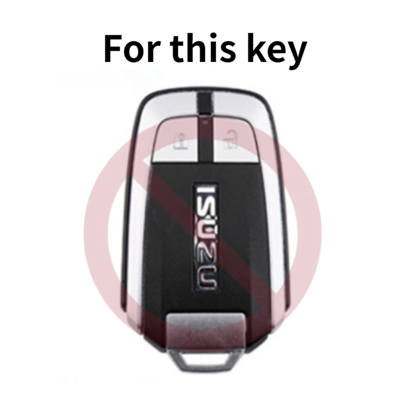 Carbon Fiber ABS Key Case Penutup Remote Mobil Silikon Dengan Gantungan Kunci Untuk Isuzu MUX MU-X D-MAX Pelindung Shell Holder