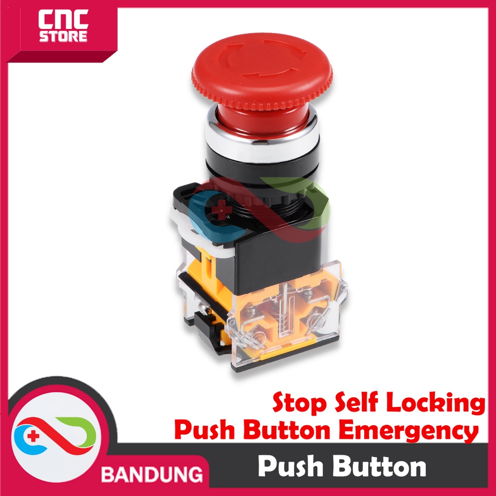 PUSH BUTTON EMERGENCY STOP SELF LOCKING 22MM 10A UPTO 660VAC LA38-11ZS