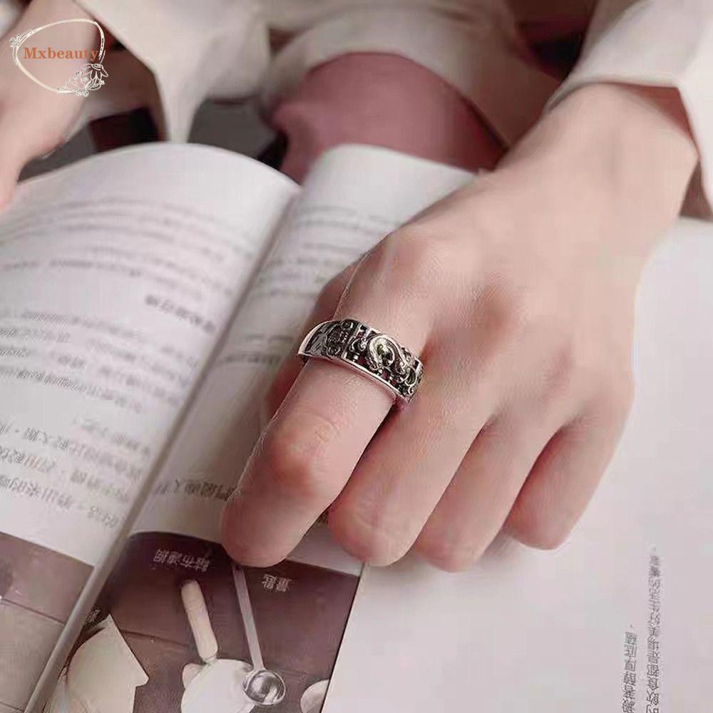Mxbeauty Pria Pixiu Cincin Indah Adjustable Sederhana Niche Desain Hewan Liar Mitos Paduan Tembaga Vintage Gaya Cina Cincin