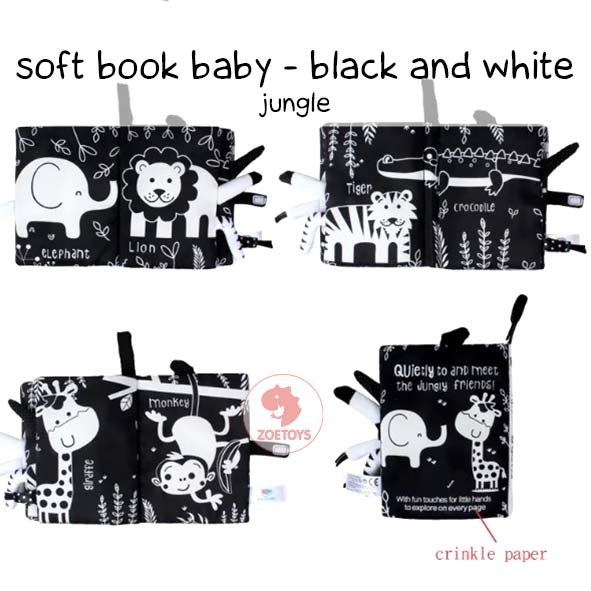 Zoetoys Soft Book Baby | Baby Contrast Soft pillow Book buku bantal cerita bahan kain anak bayi | Mainan Edukasi Anak