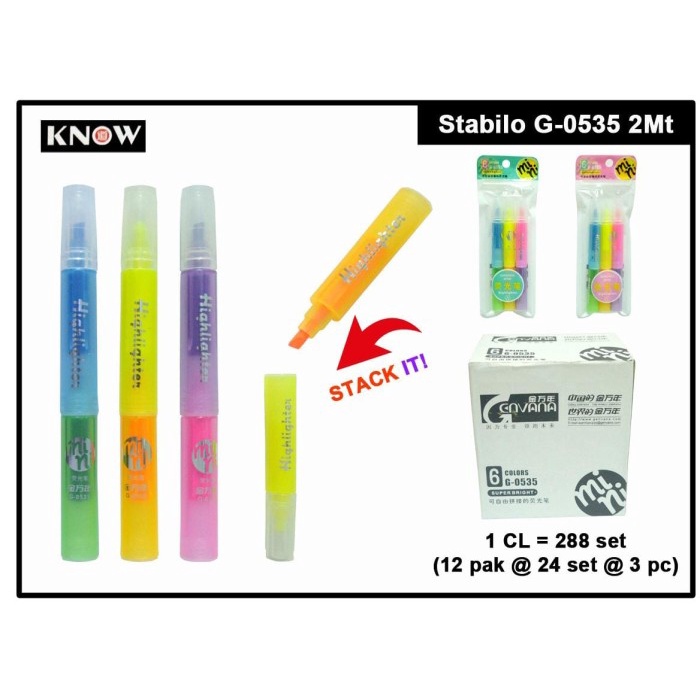 

stabilo pendek susun 6 warna per pack -ZilongSEll
