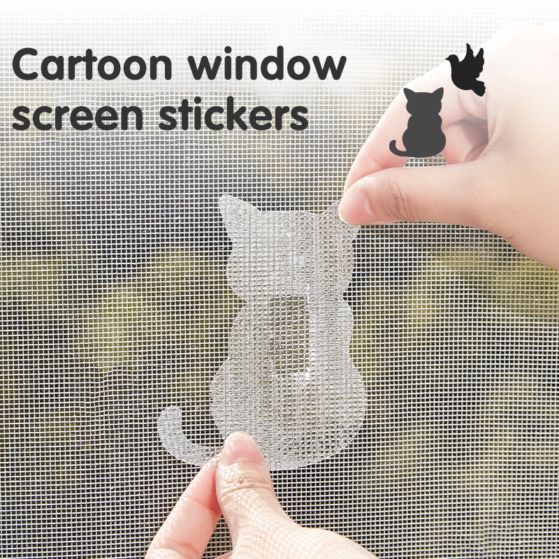 Rumah Tangga Mudah Digunakan Patch Screen Window Penahan Fixer Screens Repairing Adhesive Stiker Anti Nyamuk Jendela Screen Repair Patch Perekat Diri Bentuk Kartun Kucing Burung Merpati