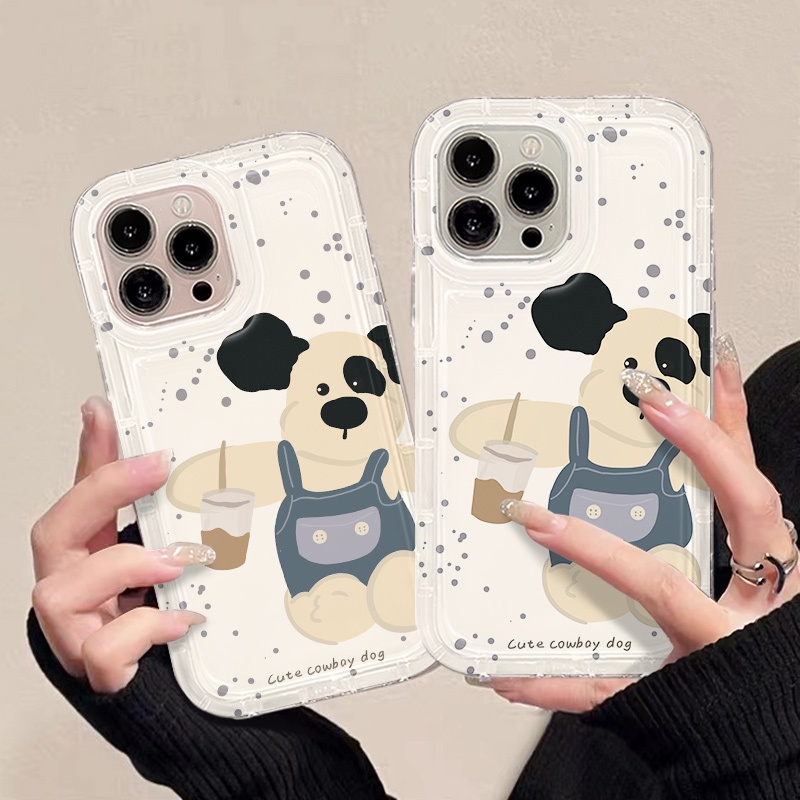 IPHONE Soft Phone Case Kompatibel Untuk Iphone14 13 11 12 Pro XS Max X Xr7 +8 Plus Cute Bear Casing TPU Silikon Shockproof Cover