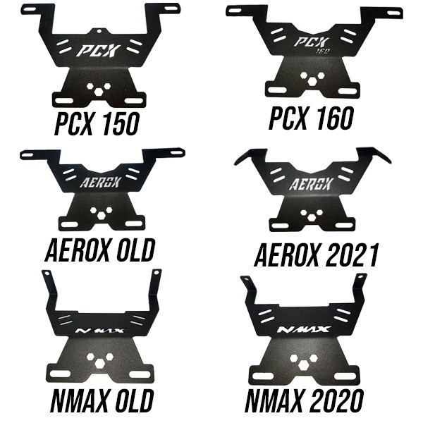 Breket Bracket Tatakan Plat Nomor Dibawah Lampu Akai Racing  Nmax Lama,Nmax New 2020,Aerox Dan Honda Pcx New