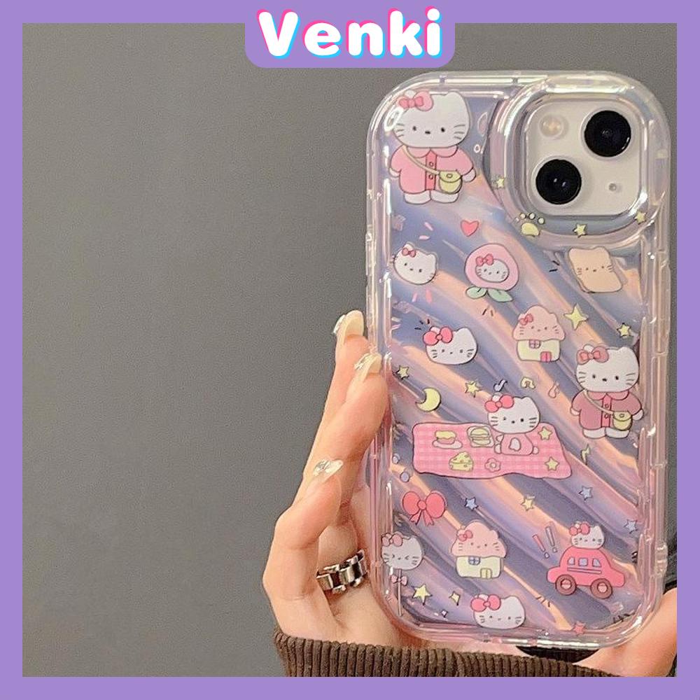 VENKI - For iPhone 11 iPhone Case Laser Reflective Transparent Phone Case TPU Soft Shockproof Airbag Case Protection Cute Cartoon Compatible with iPhone 14 13 Pro max 12 Pro Max xr