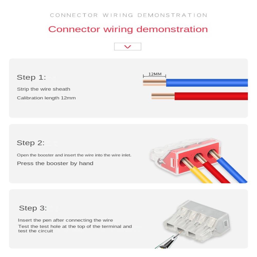 TOP Wire Wiring Connector Universal DIY Blok Sambungan Kawat Kompak Dengan Tuas