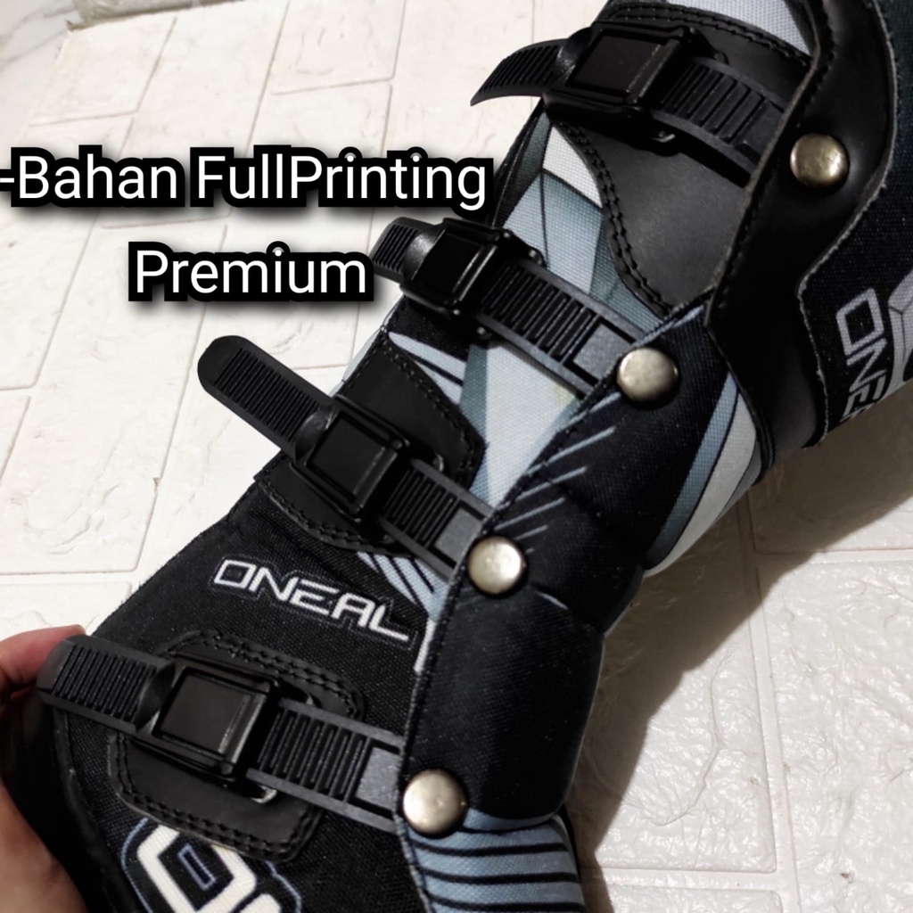 sepatu cross fullprinting plus tas FREE SARUNG TANGAN bots mx trail BLUE motor cross gastrack or enduro kualitas premium