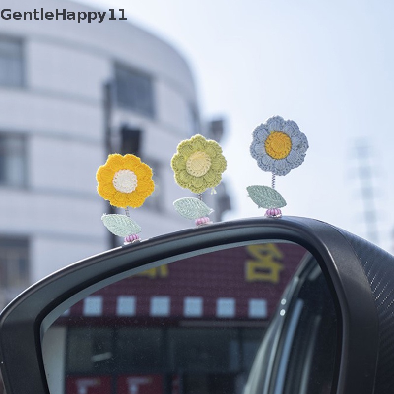 Gentlehappy Bunga Crochet Homemade Dekorasi Interior Mobil Lucu Goyang Kepala Bunga Hiasan Mini Car Dashboard Decor Dancing Flower id