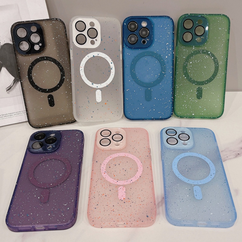 IPHONE Lukisan Tinta Casing Buram Cocok Untuk Iphone14 13 12 11 Pro Max 14Plus Perlindungan Lensa Magnetik Hard Case