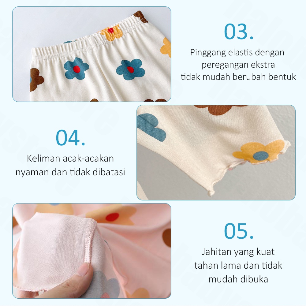 Halo Baby 1-5 Tahun Piyama Setelan Anak Lengan Pendek/Baju Tidur Anak Perempuan/Piyama Sutra Es Anak