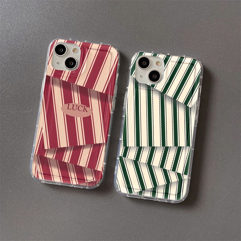 Vintage Stripe Case Untuk OPPO A11K A16 A16K A16E A16S A5S A7 A12 A12S A54S A3S A5 A8 A9 A9X A11 A11X A57 A57E A57S A17 A17K A74 A76 A77 A77S A94 A95 A96 Airbag Shockproof Cover