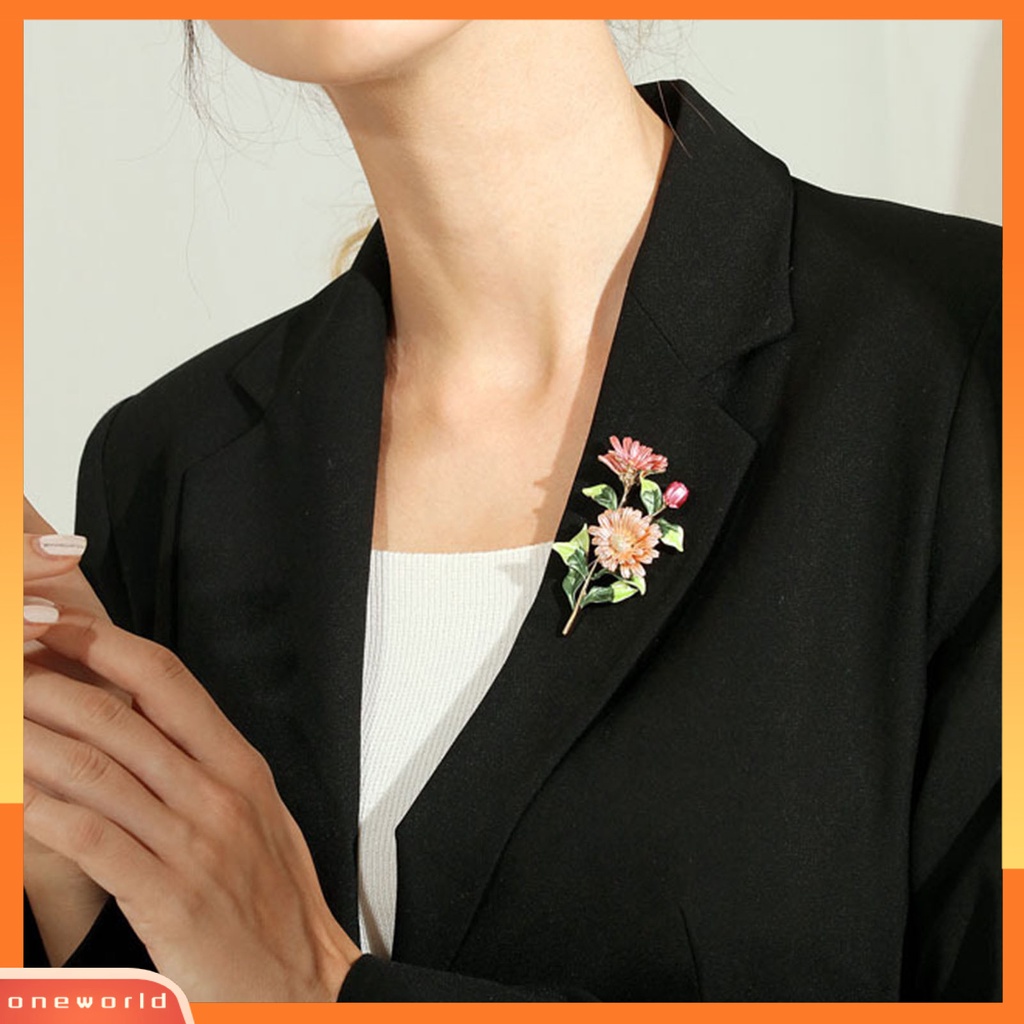 [ONE] Bros Pin Krisan Buket Dicat Perhiasan Berlapis Tahan Lama Bros Baju Dekor