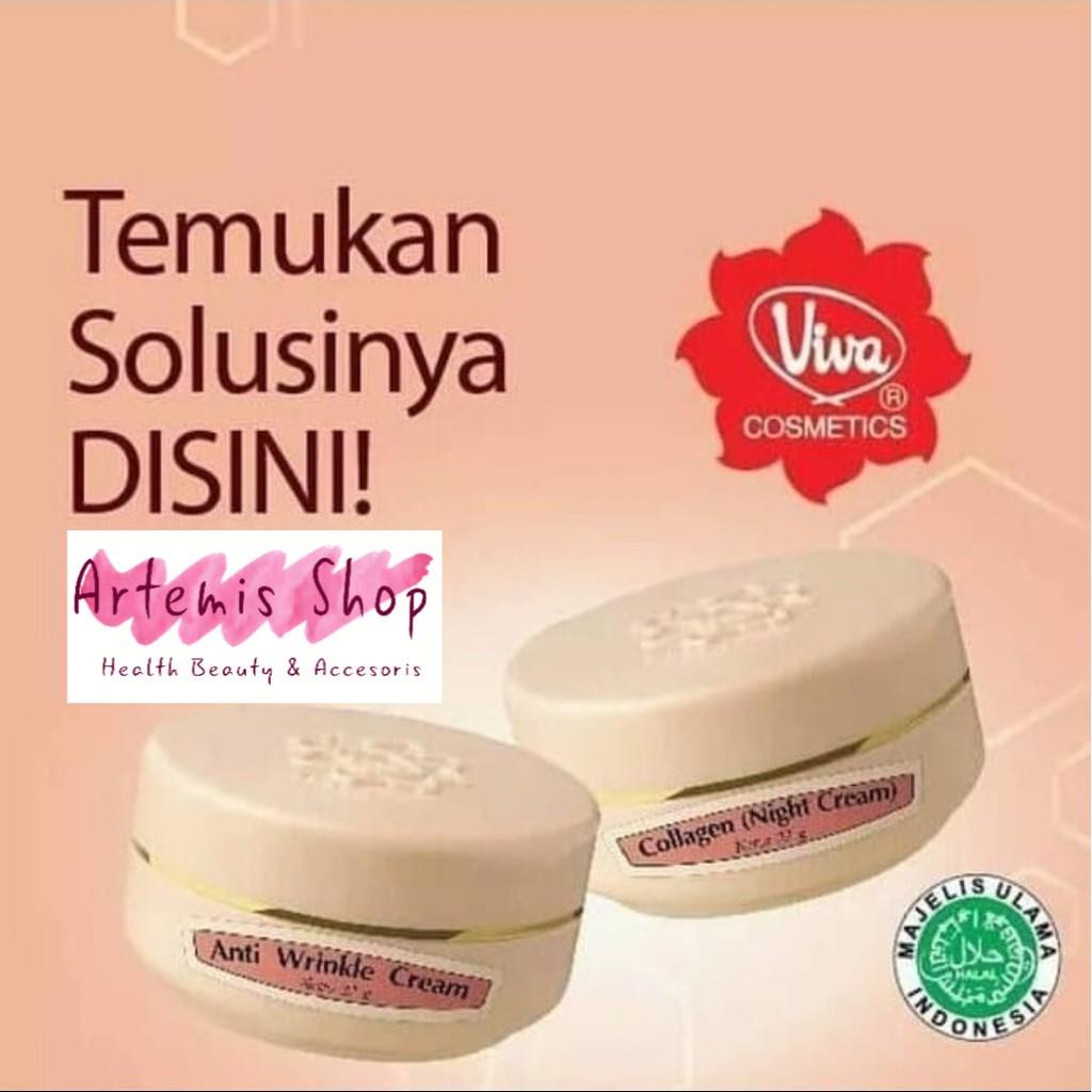 CUCI GUDANG Viva Anti Wrinkel Cream 22 gr / Viva Collagen Night Cream 22 gr