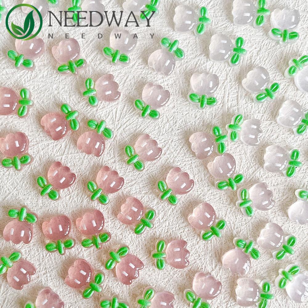 Needway   Kristal Nail Art Perhiasan DIY Tembus 3D Aksesoris Kuku Cherry Peach Nail Drills Anjing Buah Kuku Dekorasi