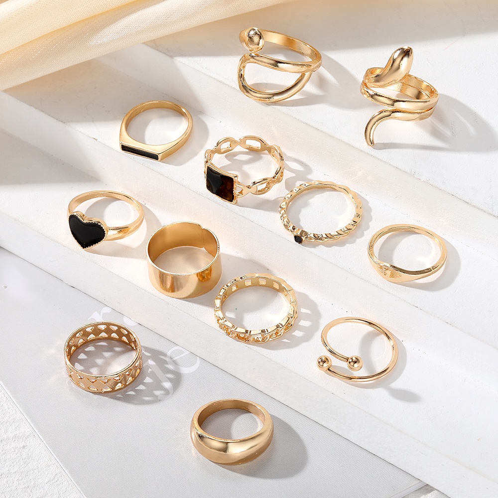 27 /24 Pcs New Mode Daun Tetes Lem Kupu-Kupu Mawar Hitam Drop Lem Jantung Persegi Cincin Jas Perhiasan Cocok Untuk Anak Laki-Laki Dan Perempuan