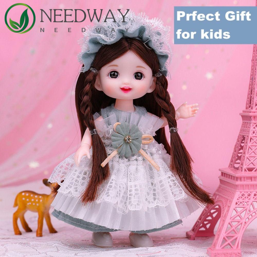 Needway   Molly Boneka Anak Perempuan Mini Lucu Manis 13sambungan Bergerak Bjd1Per12Baju Dandan Set Mainan Boneka Princess BJD