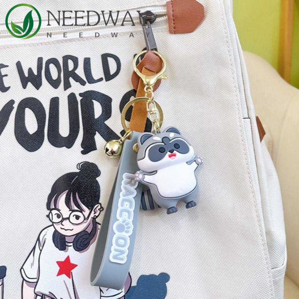 Needway   Rakun Gantungan Kunci Fashion Gantung Aksesori Hewan Kawaii Earphone Case Alloy Ransel Dekorasi