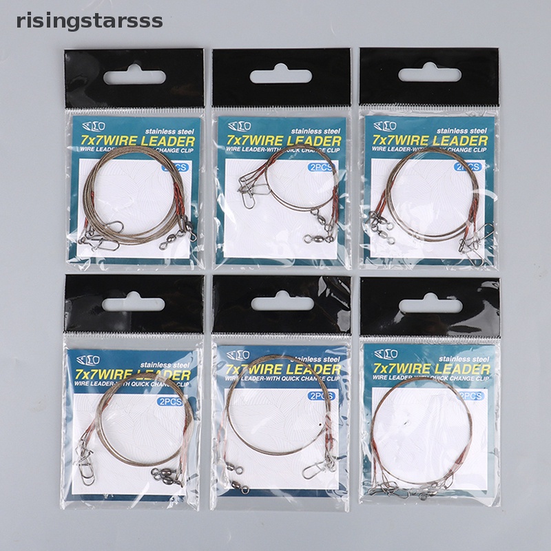 Rsid Span-new 2Pcs /set Kawat Baja Titanium Wire Garis Anti Besar Dengan Pin Pancing Kawat Depan Jelly
