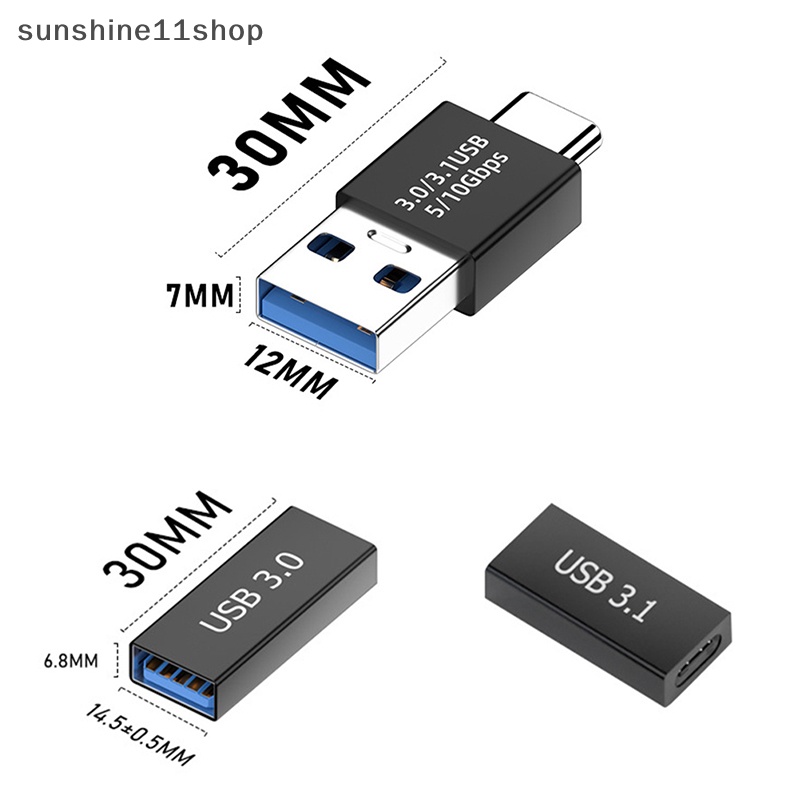 Sho USB 3.1 Coupler Female to USB Tipe C Female Adapter Konverter Sambungan Extender USB Kecepatan Super N