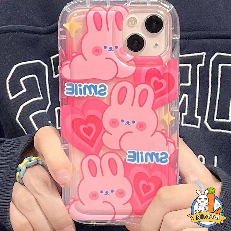 Redmi 12C A1 A1+10C 10A 10 9 9A 9C 9T Note11 11s 10 10s 9 9s Pro Xiaomi 11 Lite Poco X3 Pro Cute Heart Love Rabbit Phone Case Bening Shockproof Airbag Menebal Lembut Silikon Case