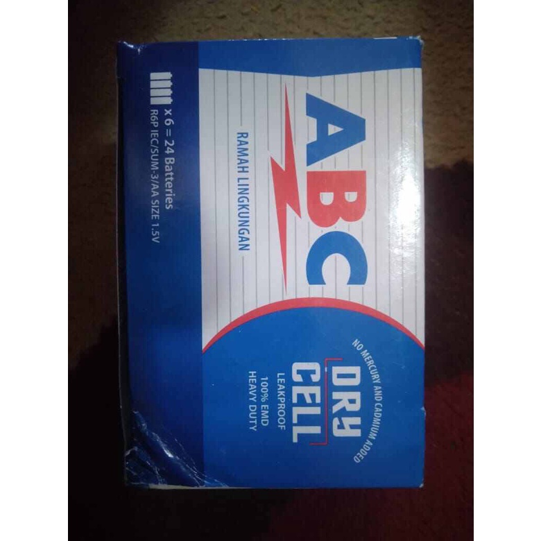 Batu baterai ABC AA untuk jam dinding hrg 1box isi 24pcs