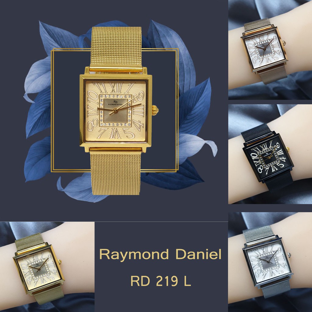 Jam Tangan Wanita Raymond Daniel RD 219  Original Ukuran 3 Cm X 3 Cm Original All Stainless Steel