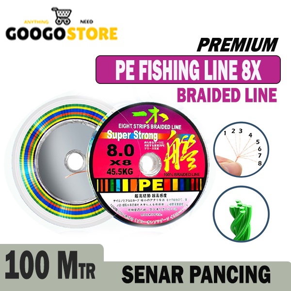 Senar Pancing Premium  | Tali Pancing 100M Yimu Premium PE Fishing Line X8 Strength 3.10kg-18.6kg |S