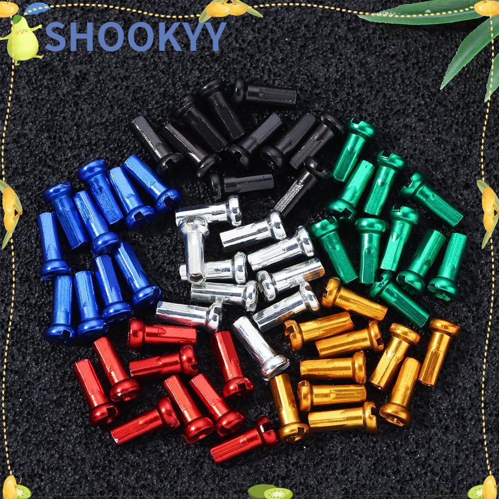 Chookyy 10 /20 /50pcs Wheel Spoke Nipples Sepeda Gunung 14mm Alloy Anodized Aksesoris Roda Sepeda