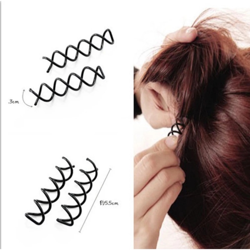 Mode Spiral Klip Rambut Tetap Gulungan Rambut Pemodelan Kartu Rambut Kepala Pil Rambut coiffure Dewa Wanita Twist Barrette Invisible Clamp Korea Sederhana Spin hair pin