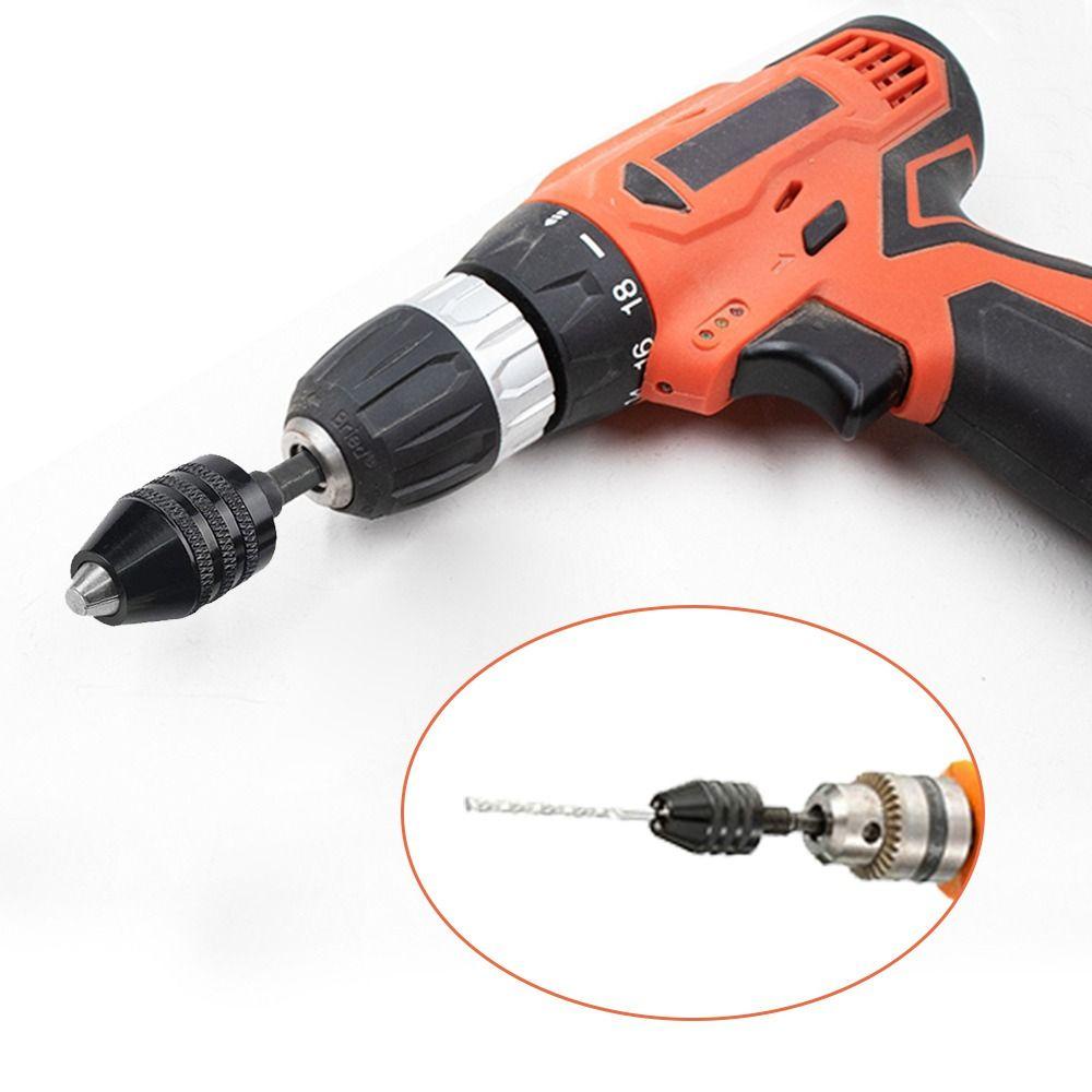 [Elegan] Drill Chuck Three Jaw Round Handle Converter Listrik Micro Motor Konversi Mata Bor Adapter Impact Driver