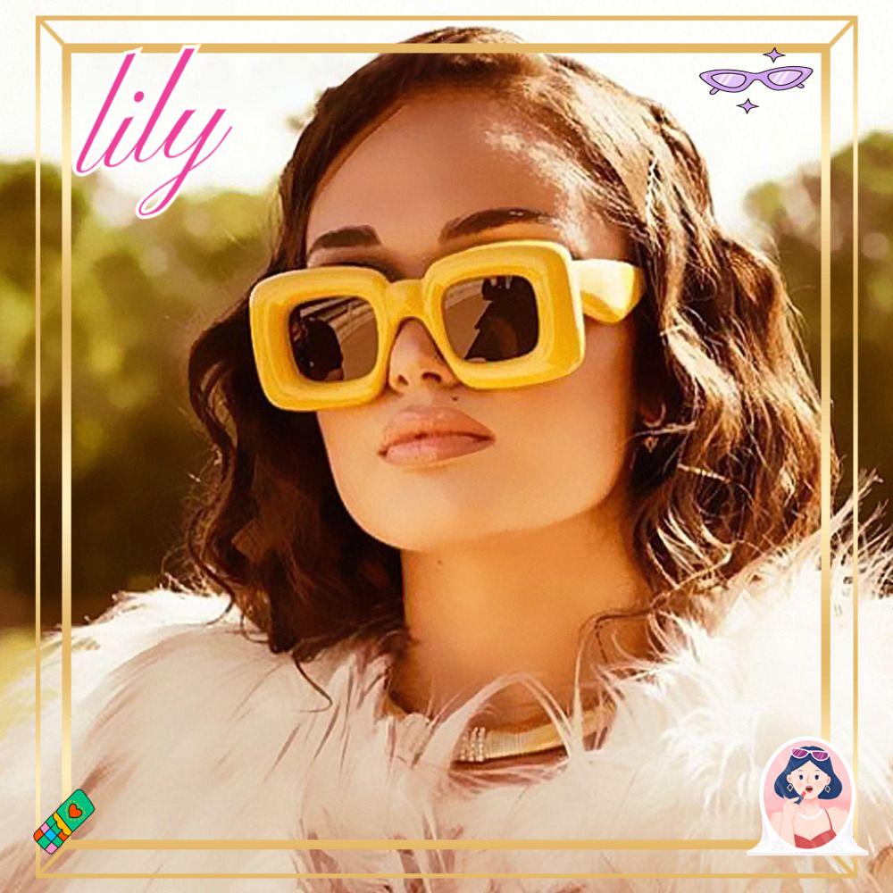 Lily Y2K Kacamata Hitam Retro Candy Color Unik Wanita Shades