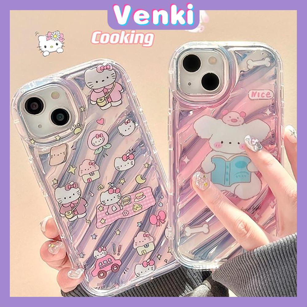 VENKI - Untuk iPhone 11 iPhone Case Laser Reflektif Bening Phone Case TPU Soft Shockproof Airbag Phone Case Cantik Tulip Kompatibel dengan iPhone 14 13 Pro max 12 Pro Max XR 7 8PLus