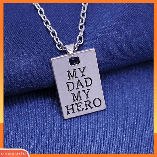 [WOD] 1pc My Dad My Hero Huruf Liontin Rantai Choker Keluarga Cinta Kalung Hadiah