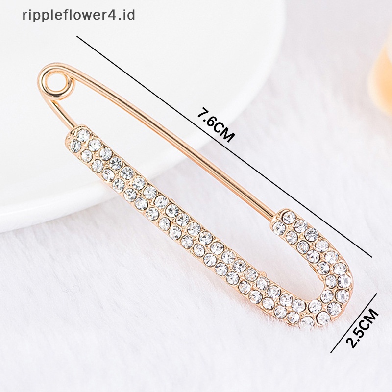 {rippleflower4.id} Kristal Berlian Imitasi Pin Modis Peniti Penutup Pinggang Aksesoris Mutiara Kristal Logam Pin Mengubah Garis Pinggang Cardigan Sweater Dress Pin Syal Gesper Cl