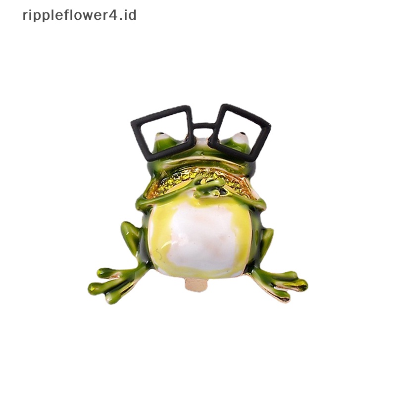 {rippleflower4.id} Fashion Vintage Lucu Kacamata Kodok Bros Dekorasi Logam Bros Syal Sweater Setelan Pin Up Gesper Hewan Bros Peniti Kerah Perhiasan Pin~